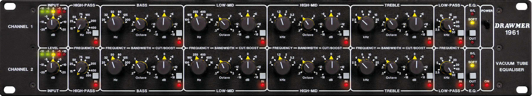 A view of the 1961 front panel flat on across the width of the page