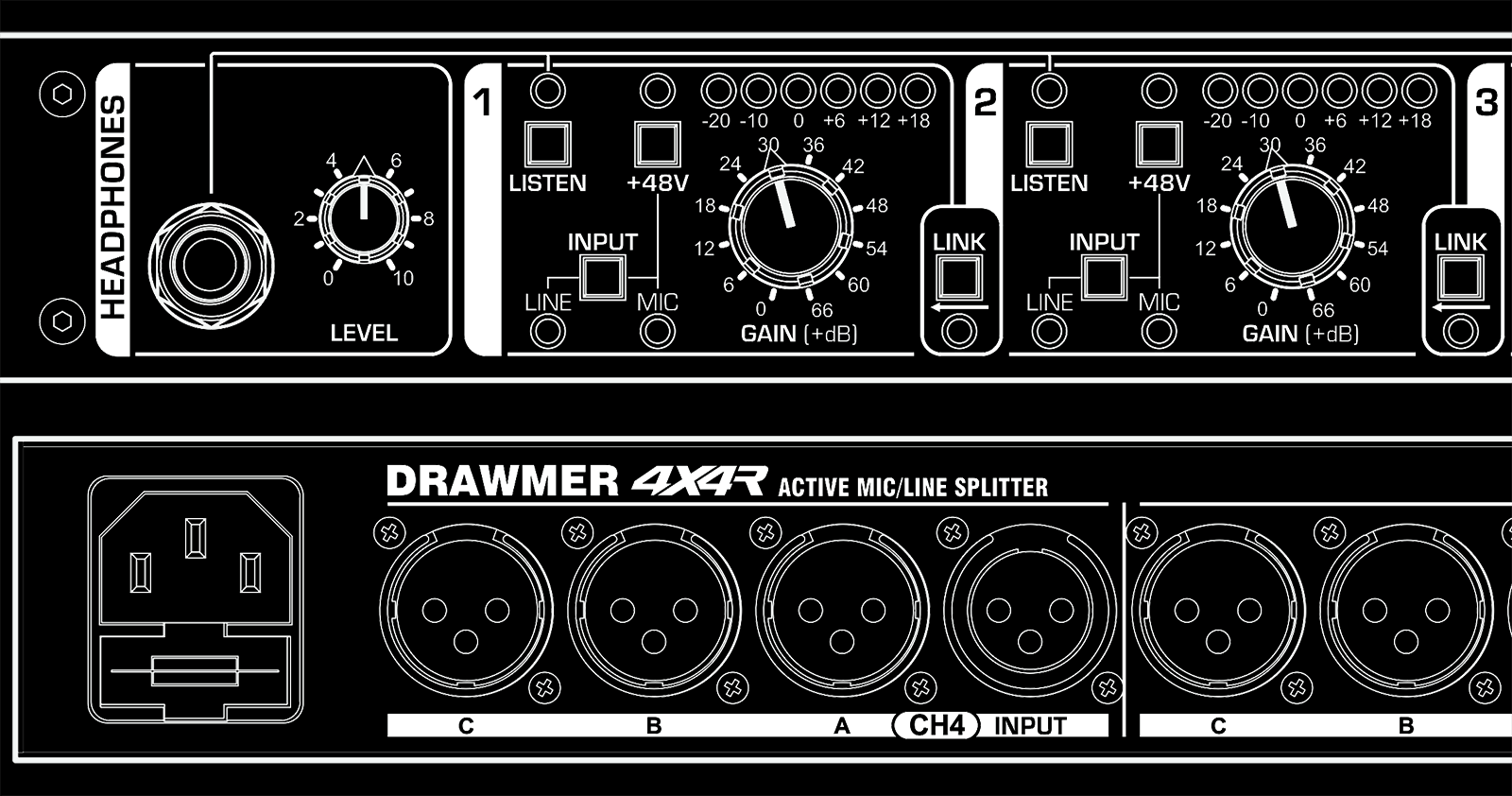 Diagram of the 4X4r front and rear