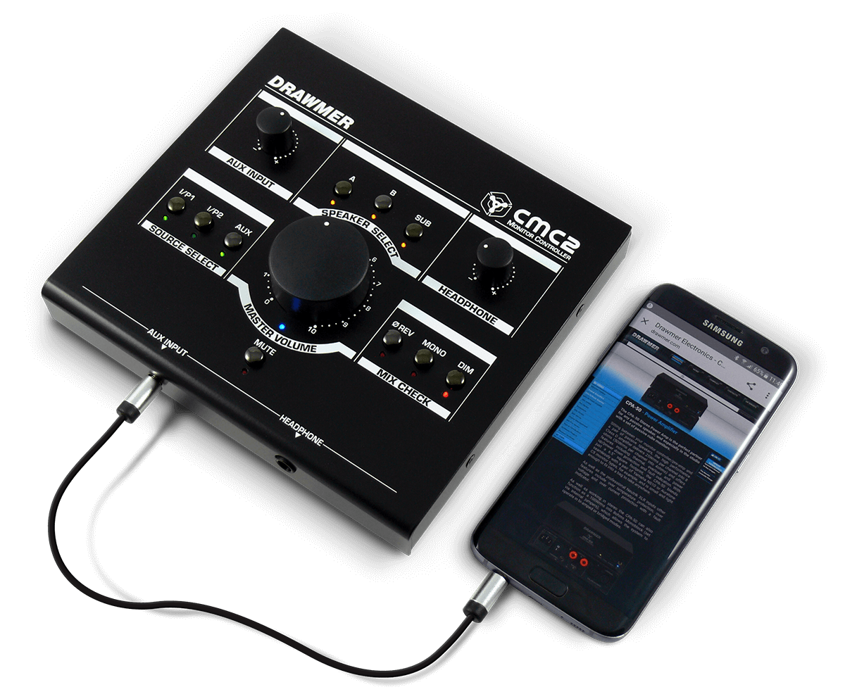 View of the CMC2 connected to a smartphone