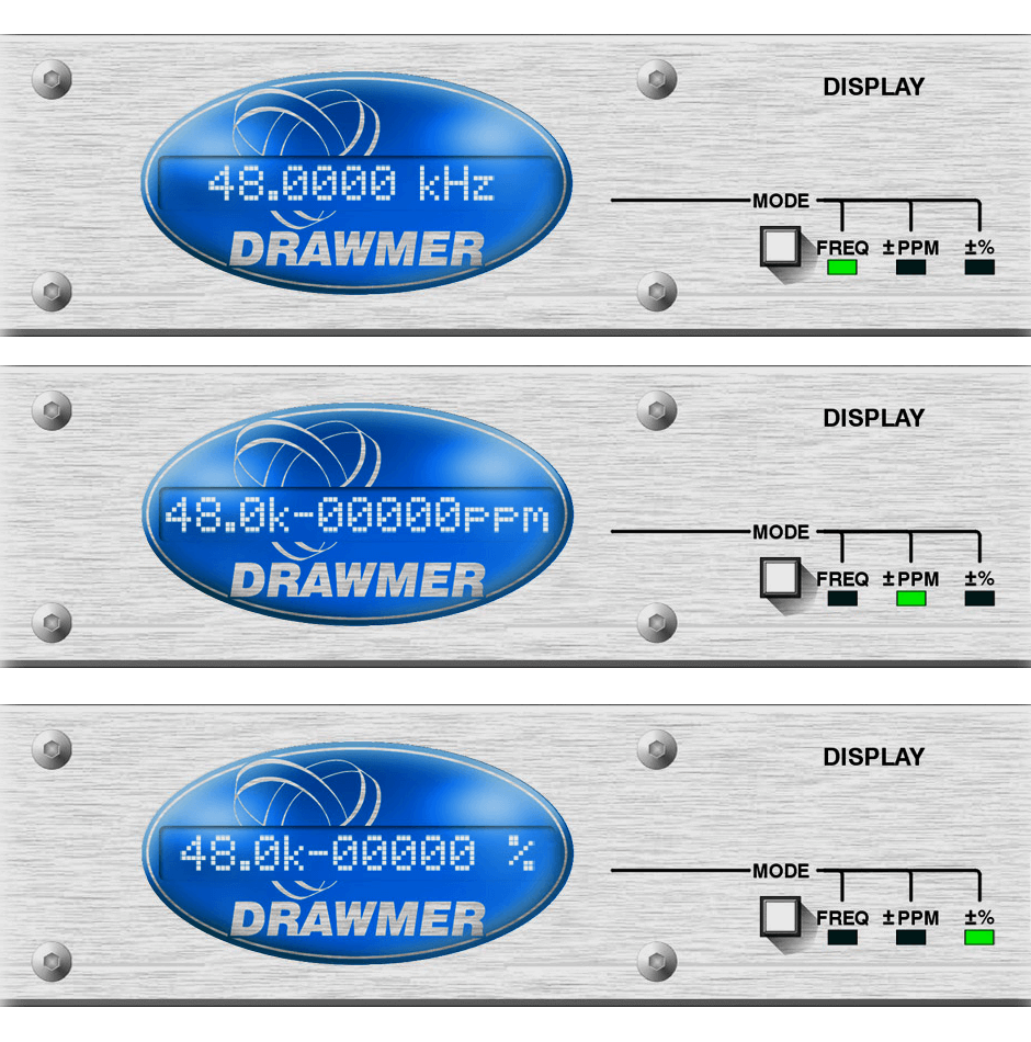 showing the three frequency display formats of the DClock-R