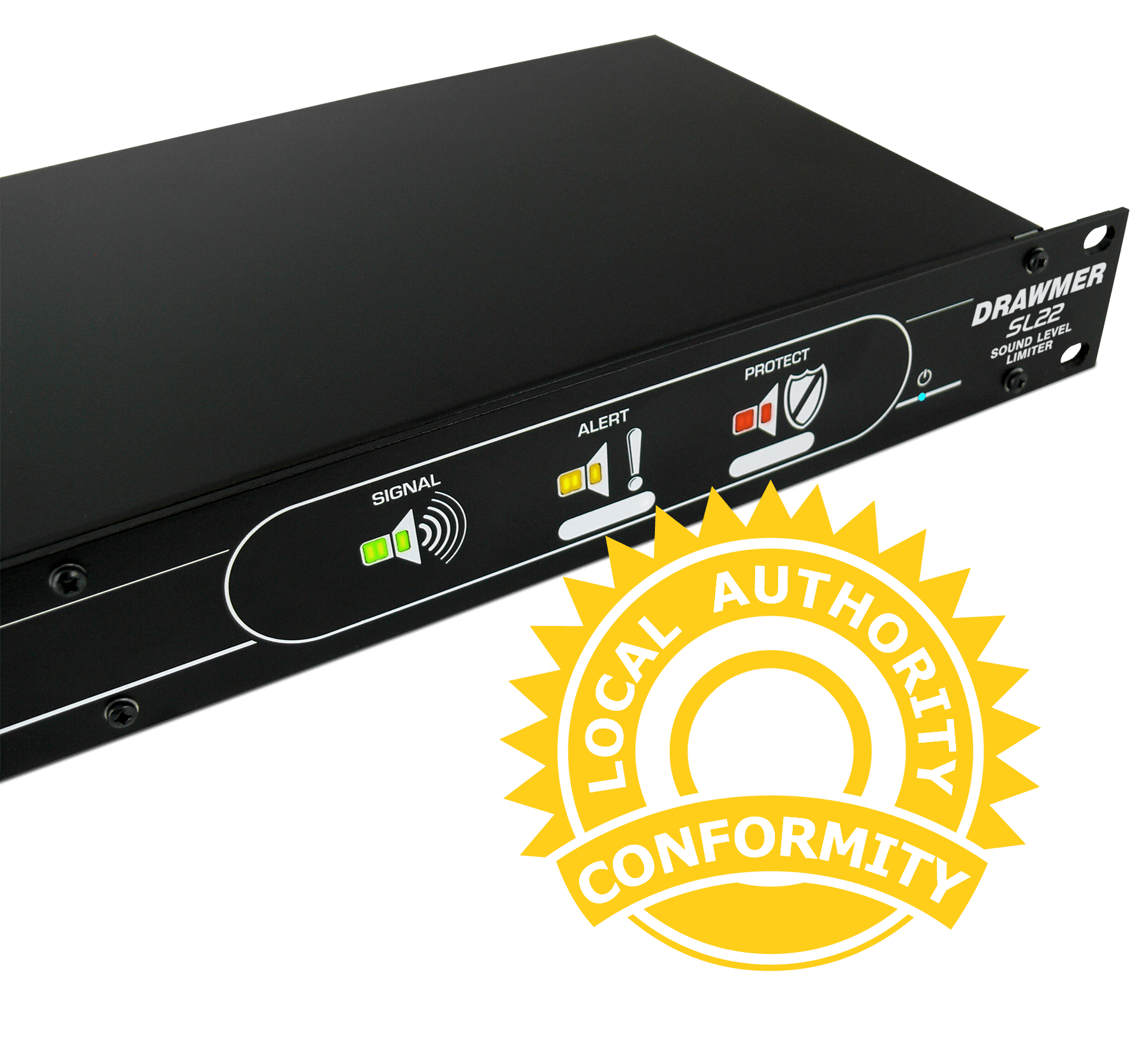 View of the SL22 metering section with a local authority certificate graphic below in yellow