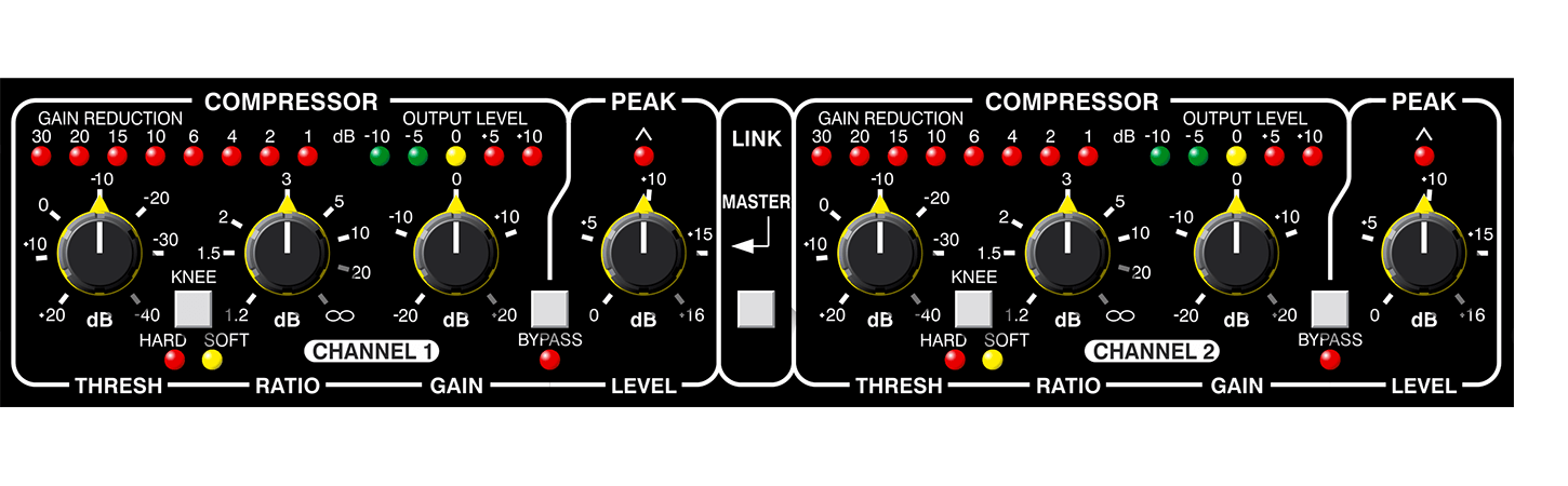 Showing two channels of the DL441 front panel