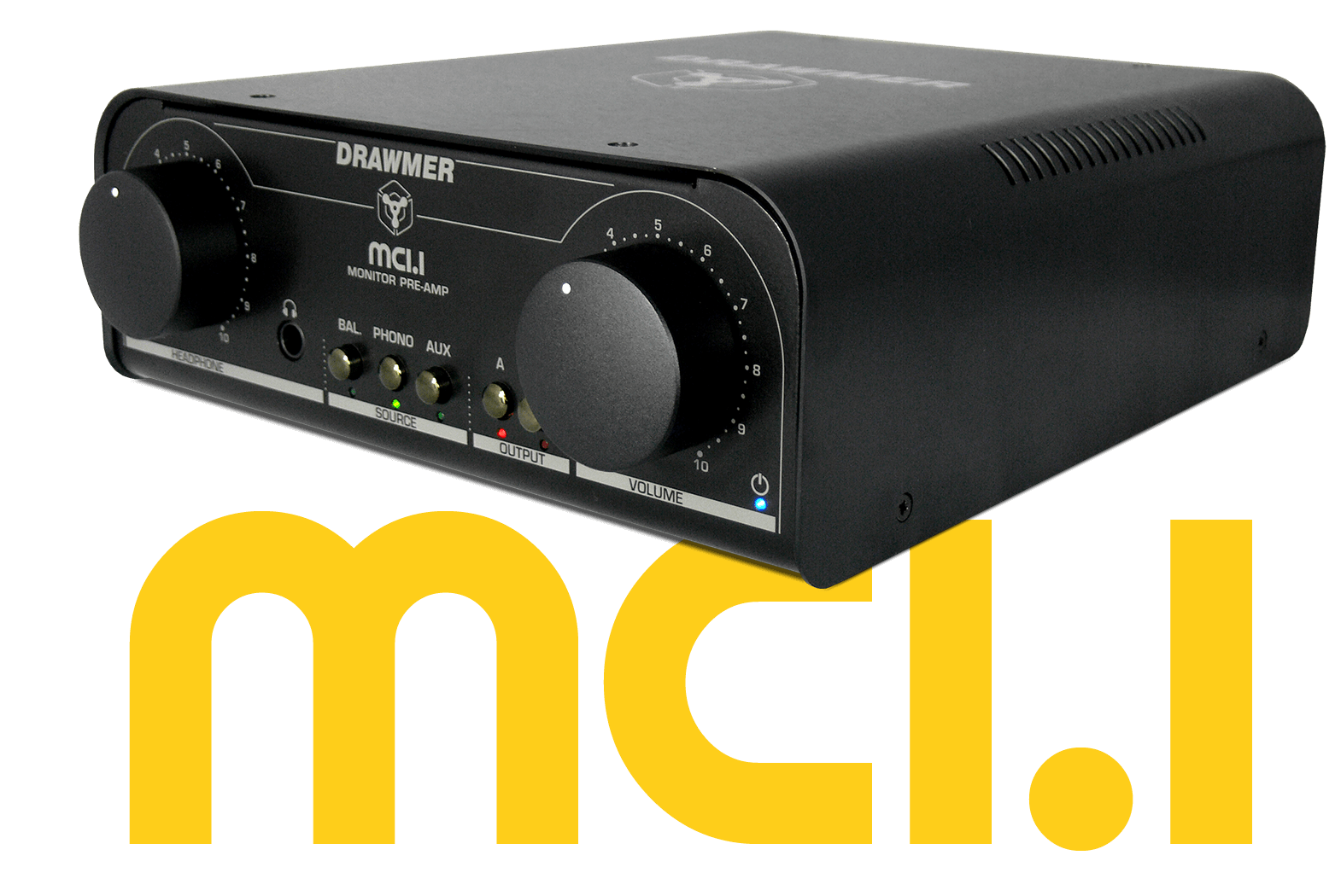  View of the MC1.1 looking from the right side with the logo below in yellow
