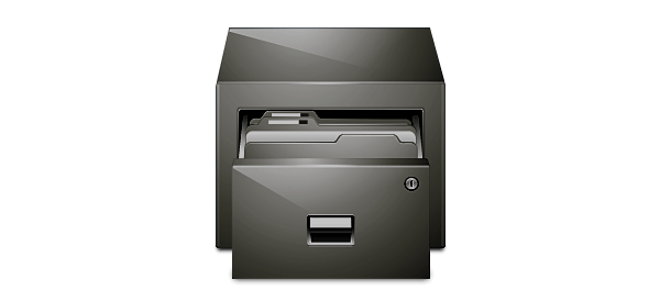 A filing cabinet showing the link to the Archives